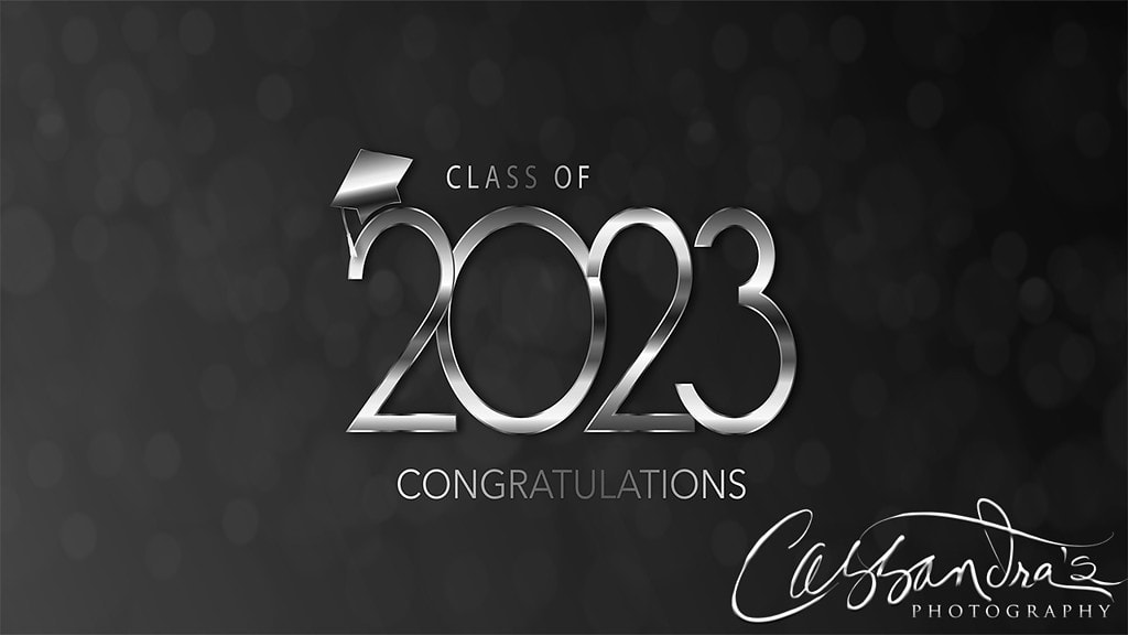 class of 2023 high school senior portraits title slide for video