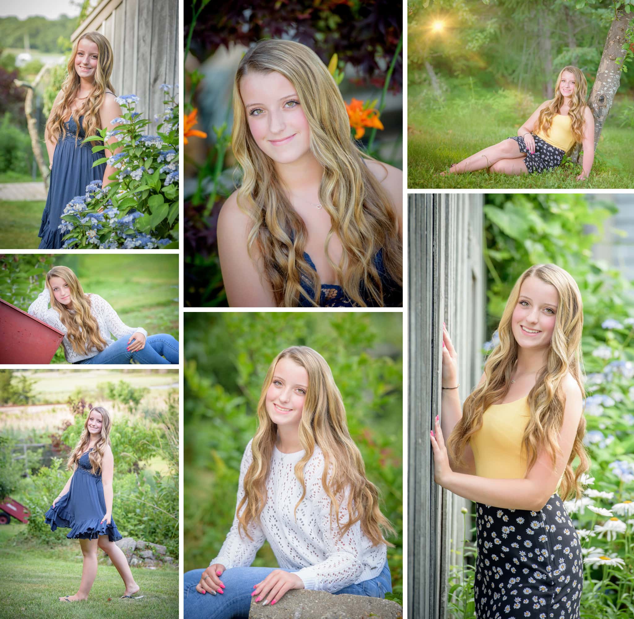 at home senior pictures in a backyard in kingston, massachusetts